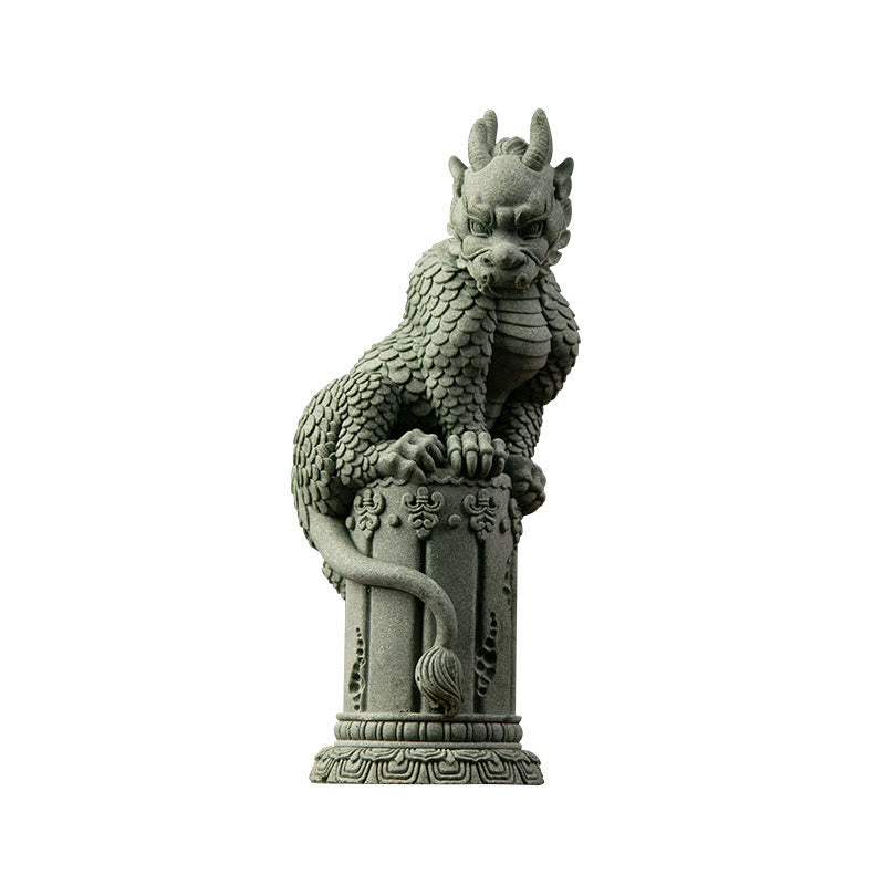 Standing Feng Shui Chinese Dragon Statue for Luck & Success