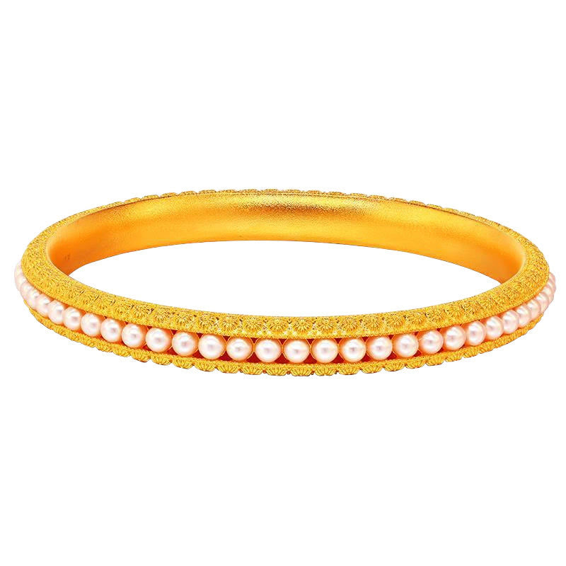 56mm Copper Pearl Healing Cuff Bracelet