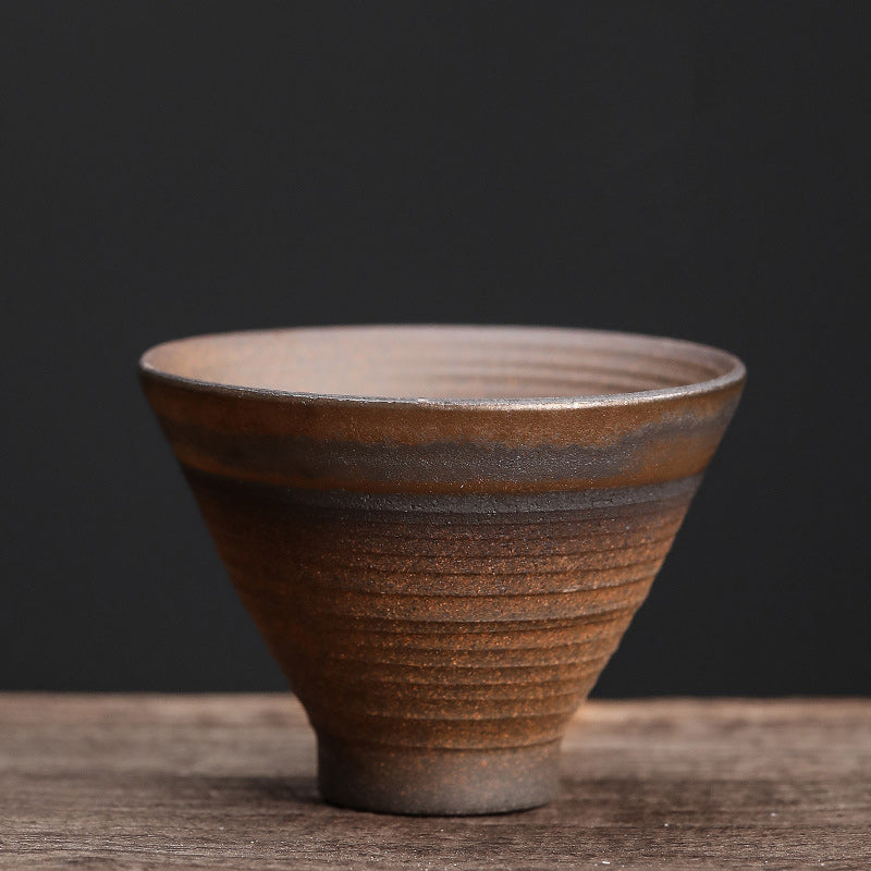 Striped Ceramic Teacup 80ml | Zen Decor Bowl