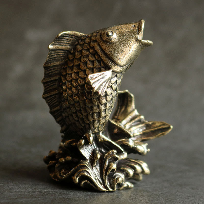 Handmade Koi Fish Copper Decoration for Luck & Prosperity