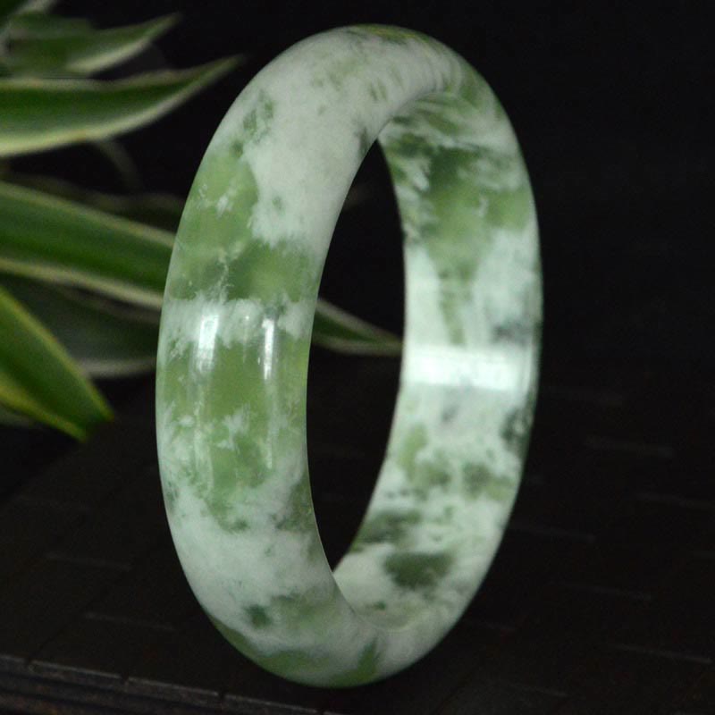 58-60mm Natural Jade Luck Prosperity Bracelet Bangle