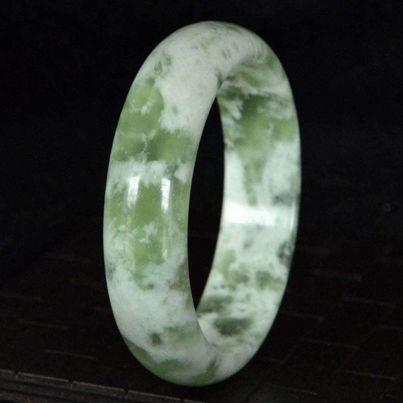 58-60mm Natural Jade Luck Prosperity Bracelet Bangle