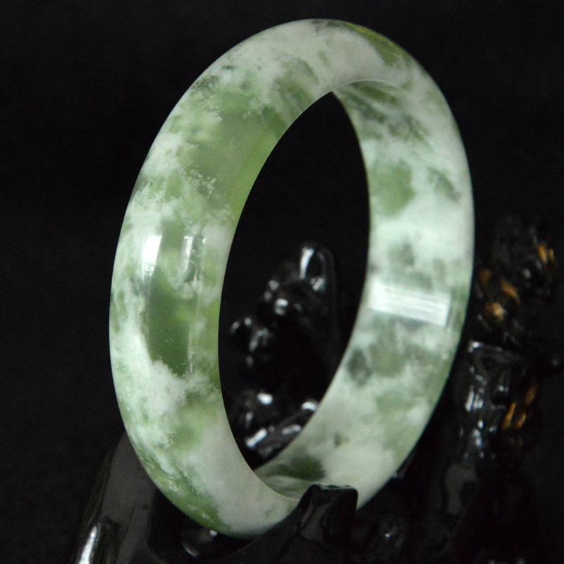 58-60mm Natural Jade Luck Prosperity Bracelet Bangle