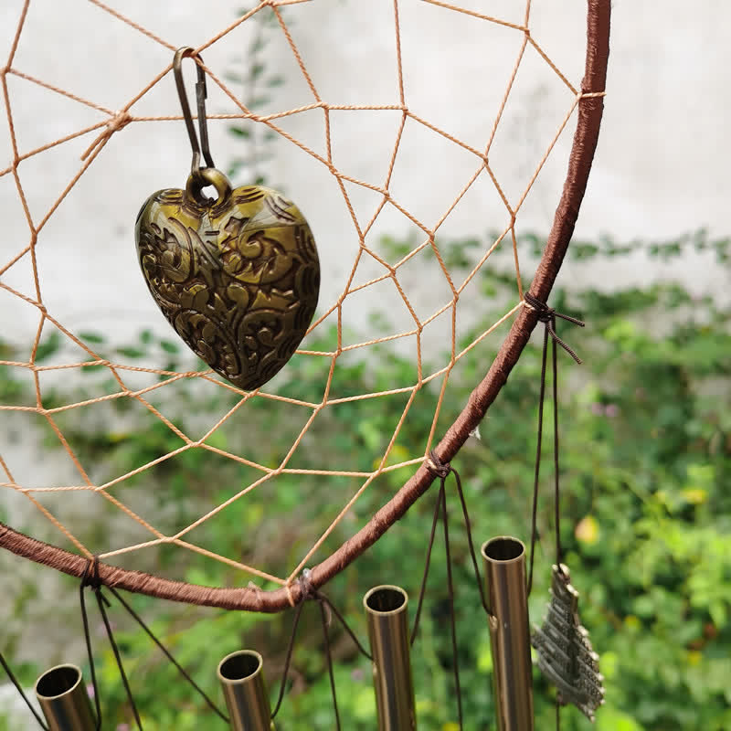 Copper Dream Catcher Wall Hanging | Elephant Chimes for Healing
