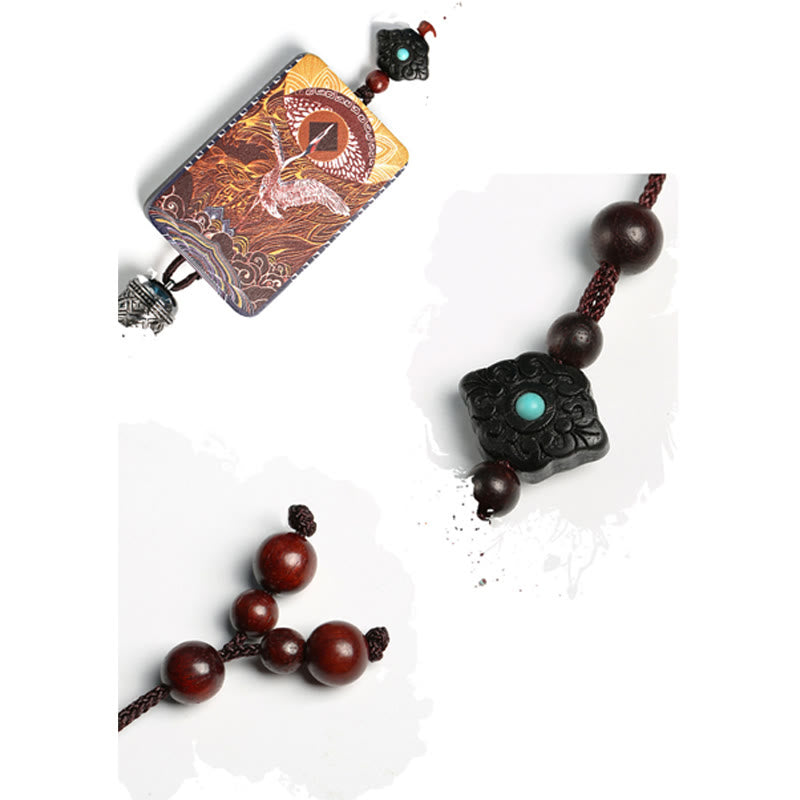 Vintage Ebony Wood Car Hanging Charm | Balance & Calm