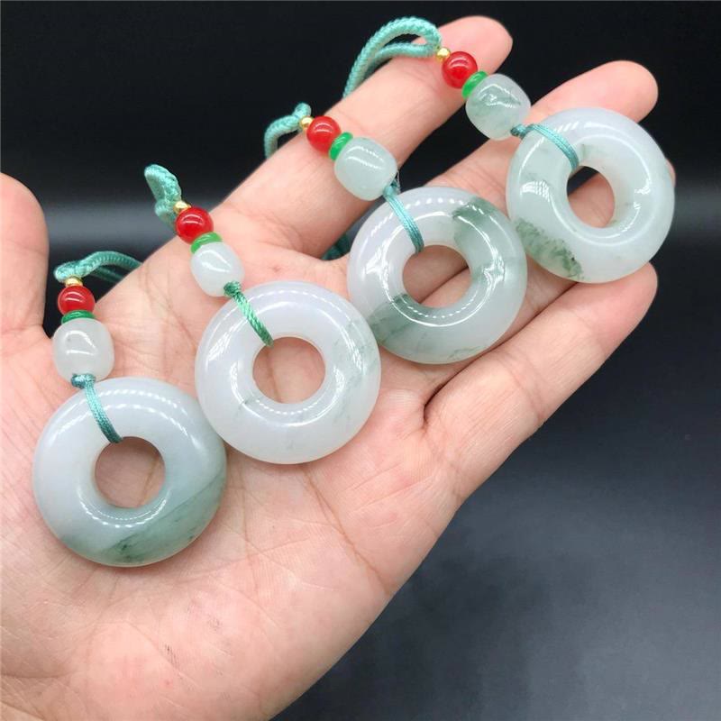Natural Jade Peace Buckle Prosperity Necklace 45cm