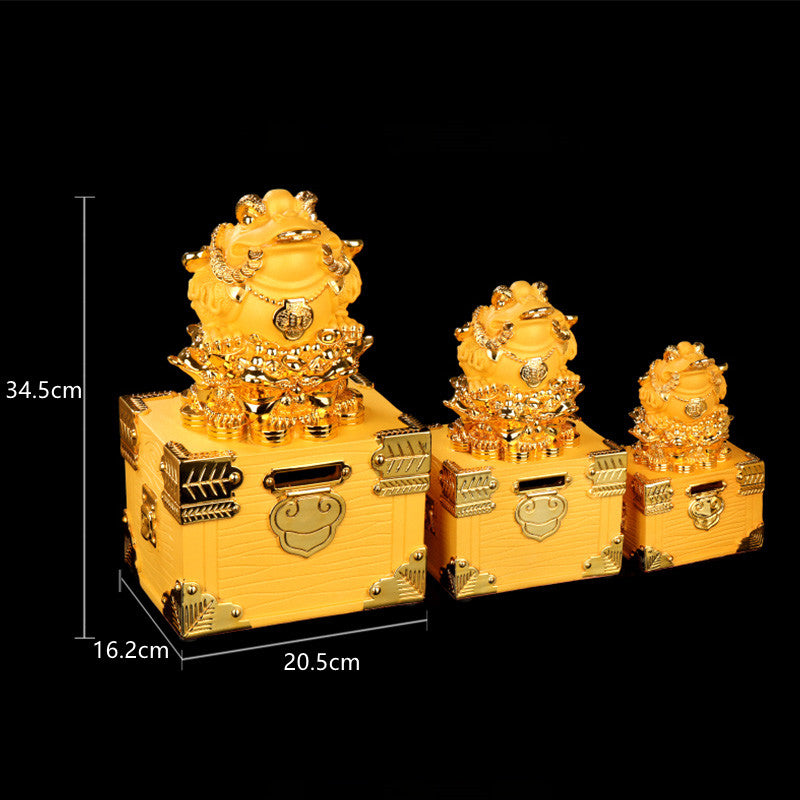 Feng Shui Money Frog Statue for Luck and Wealth Decor - Medium