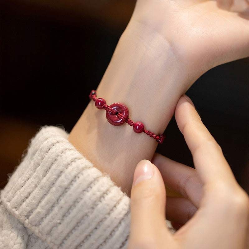 Cinnabar Peace Buckle Bracelet | Safe & Healthy Charm String