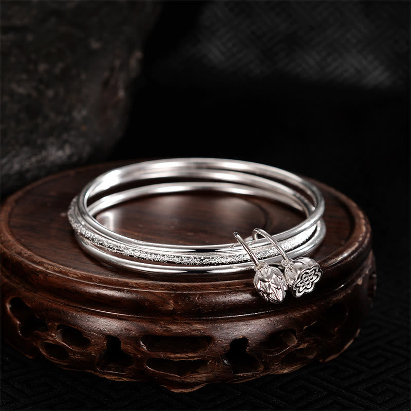 58mm White Copper Lotus Pod Bracelet for New Beginnings