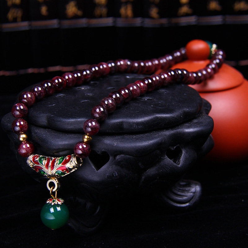 7mm Garnet Healing Bracelet for Calm & Protection
