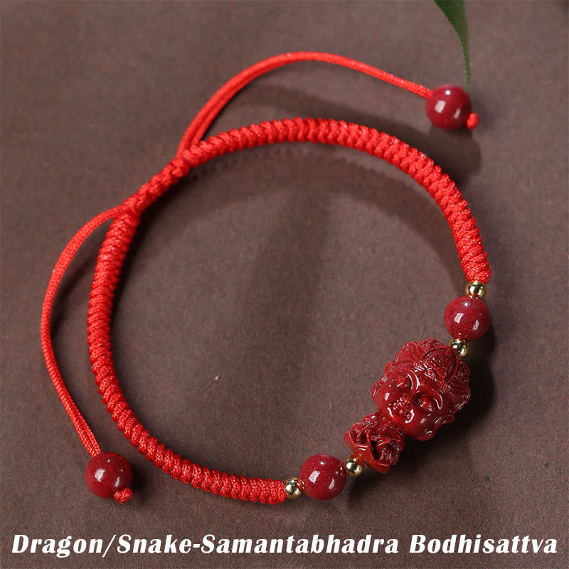 Chinese Zodiac Cinnabar Amulet Blessing String Bracelet