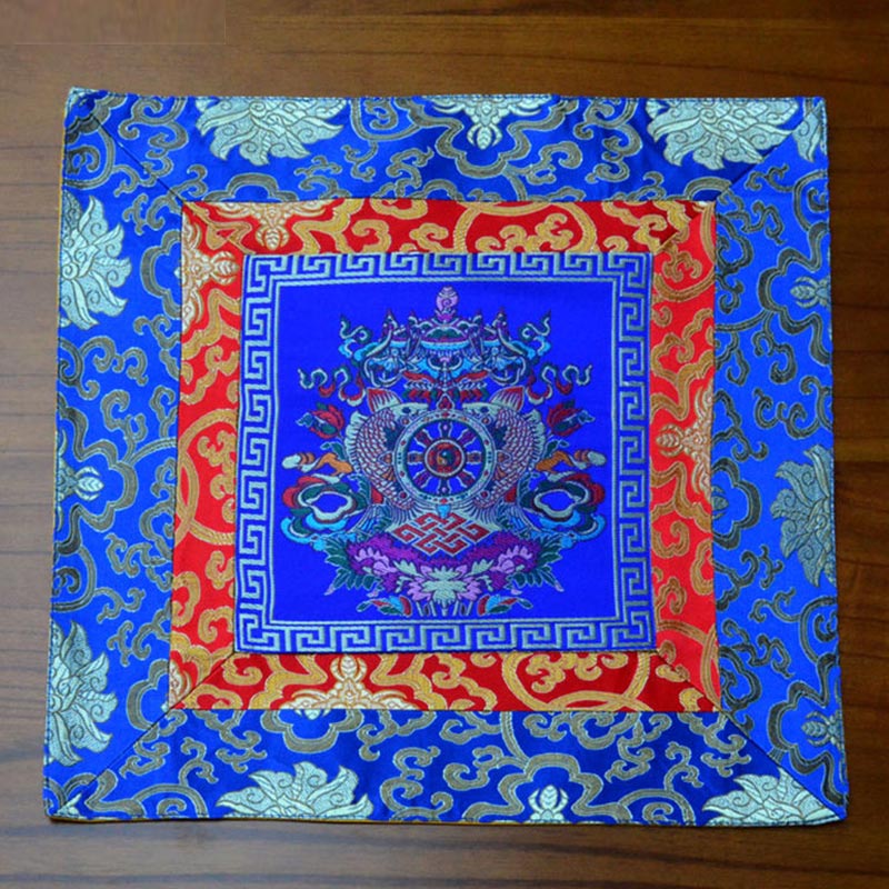 Meditation Prayer Altar Mat with Vajra and Auspicious Symbols