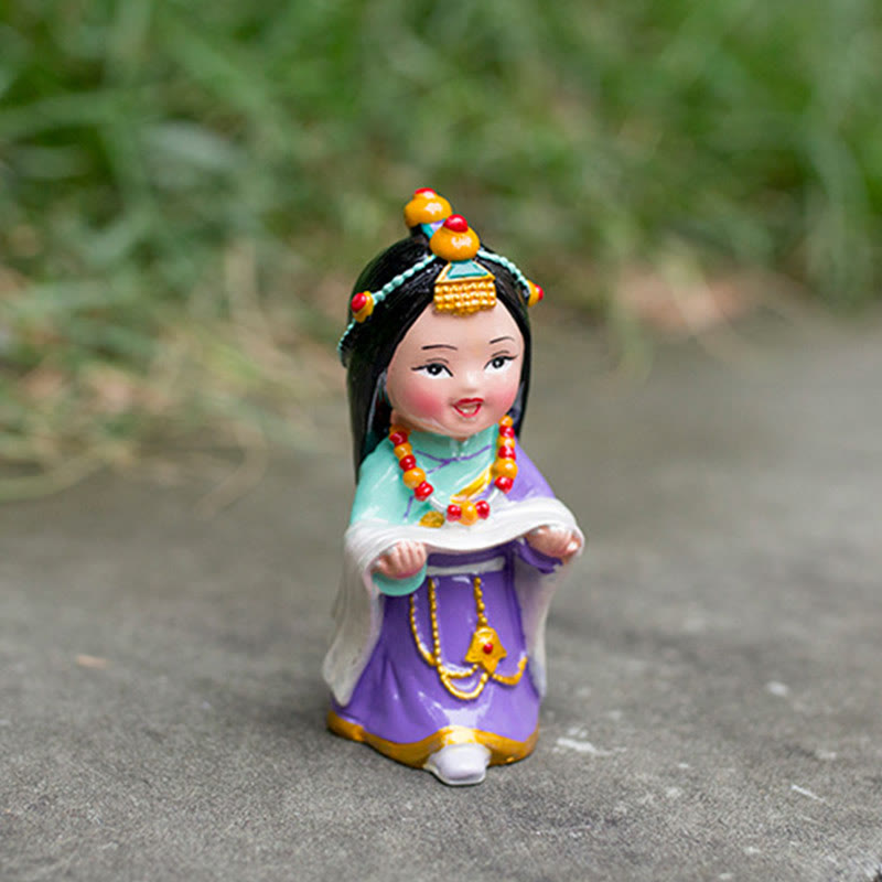 11cm Hand Painted Tibetan Spiritual Figures Ornament