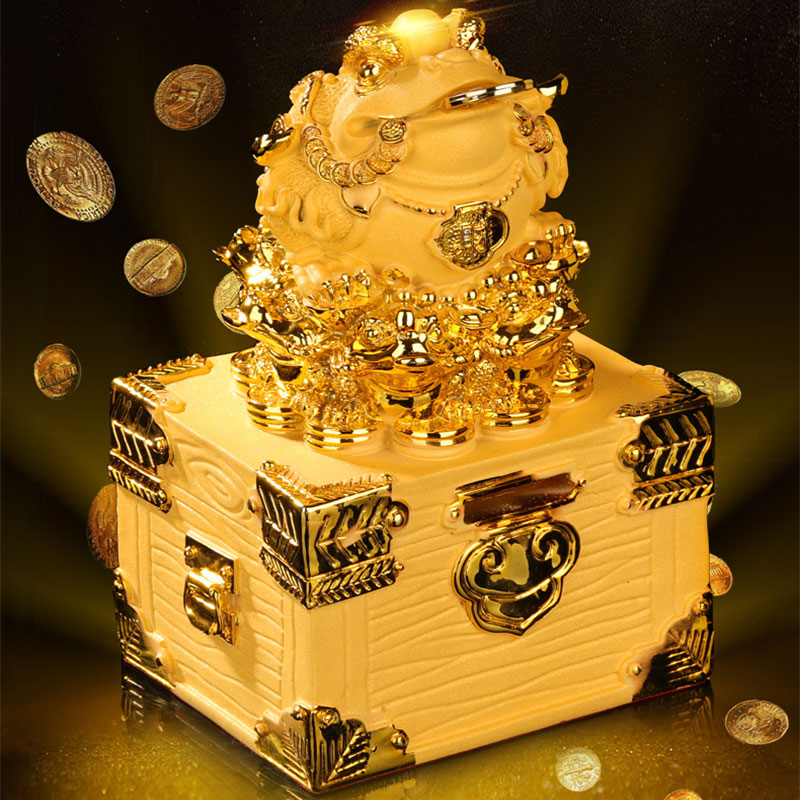 Feng Shui Money Frog Statue for Luck and Wealth Decor - Medium