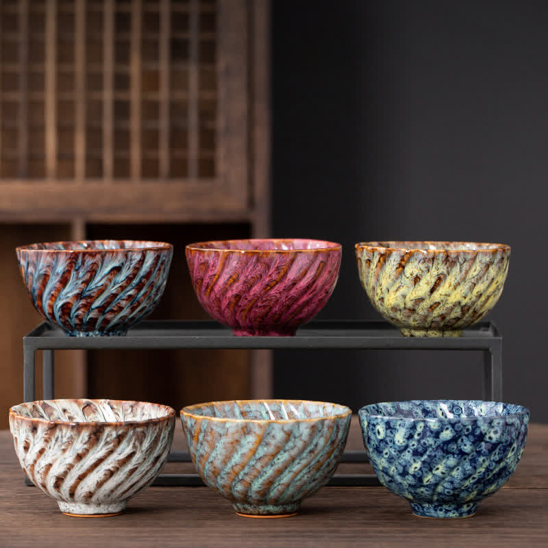 Peach Blossom Ceramic Teacup Beautiful Floral Tea Cup