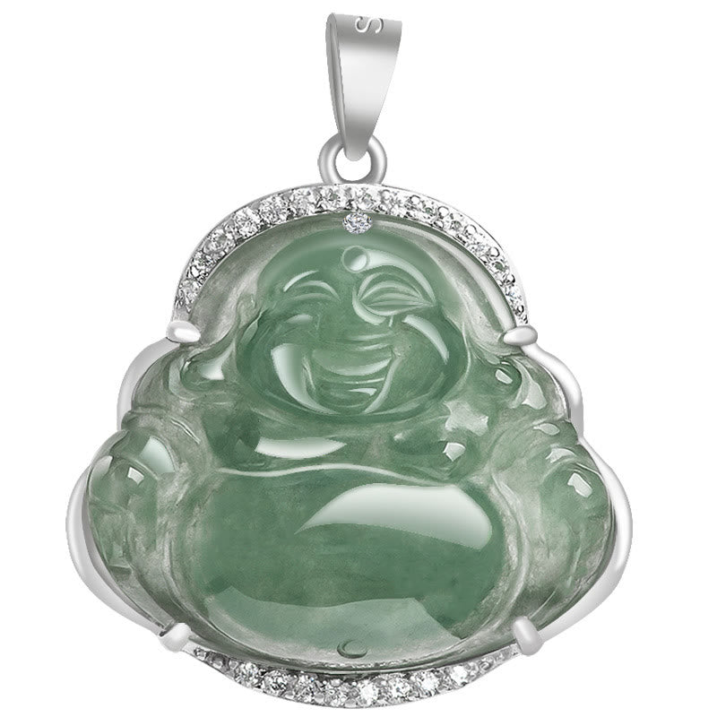 Laughing Buddha Jade Necklace for Luck and Prosperity | Healing Sounds