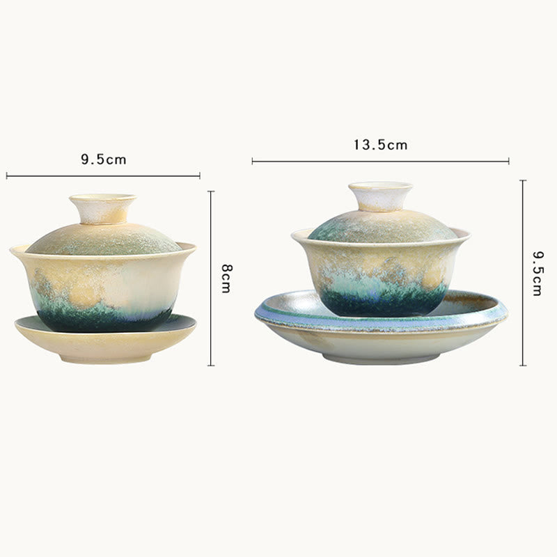 Porcelain Gaiwan Zen Tea Cup & Saucer 150ml Ceramic Set