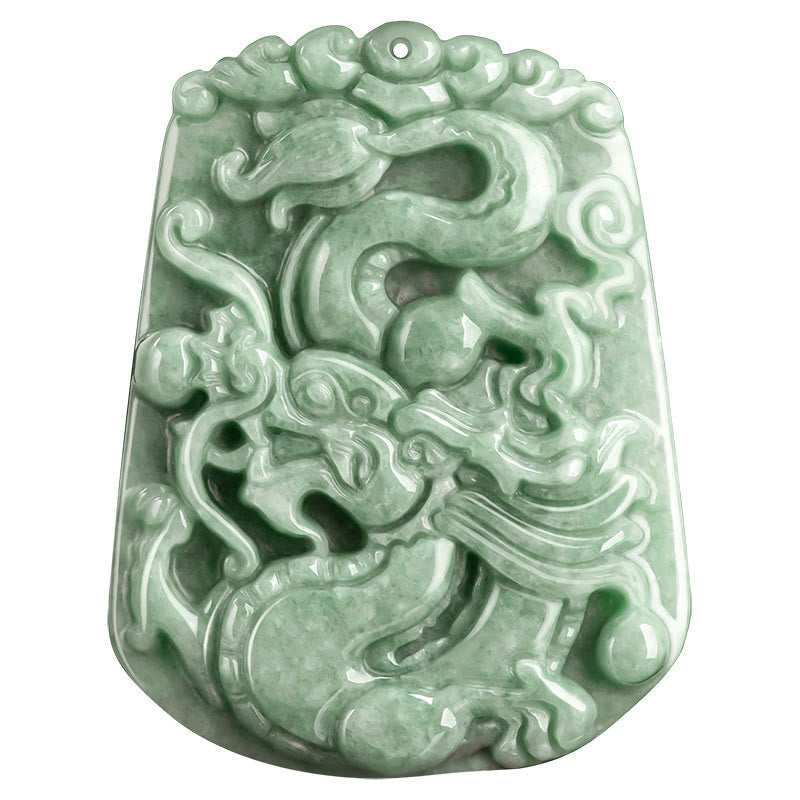 Chinese Zodiac Dragon Jade Protection Necklace Pendant