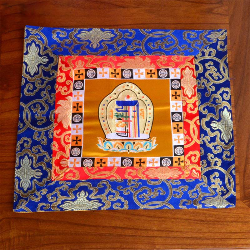 Meditation Prayer Altar Mat with Vajra and Auspicious Symbols