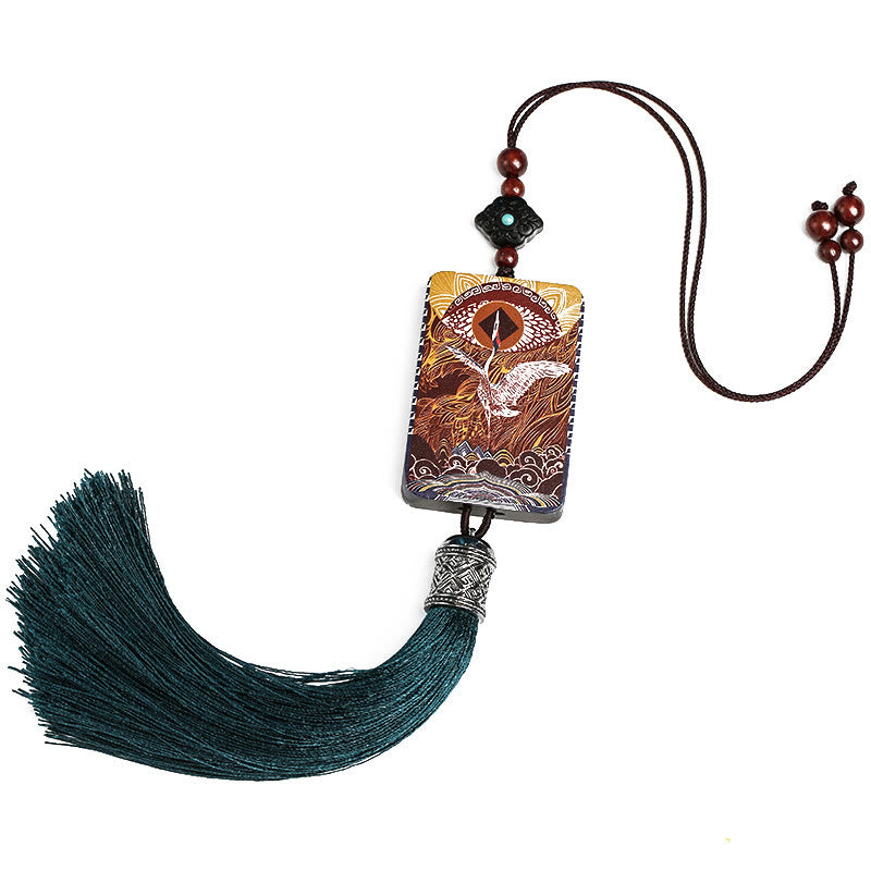 Vintage Ebony Wood Car Hanging Charm | Balance & Calm