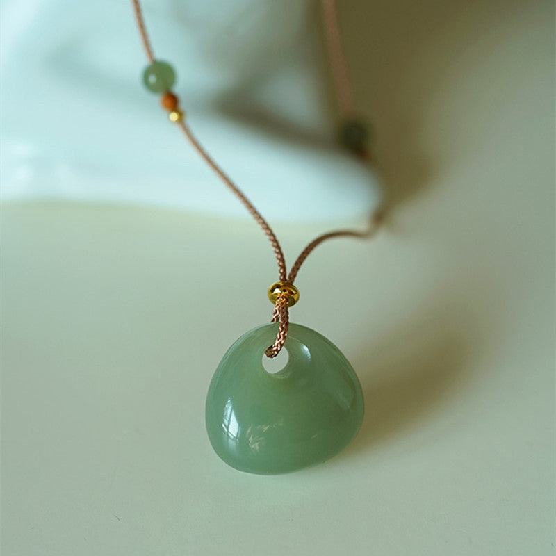 Natural Jade Pendant Necklace | Luck Prosperity Charm