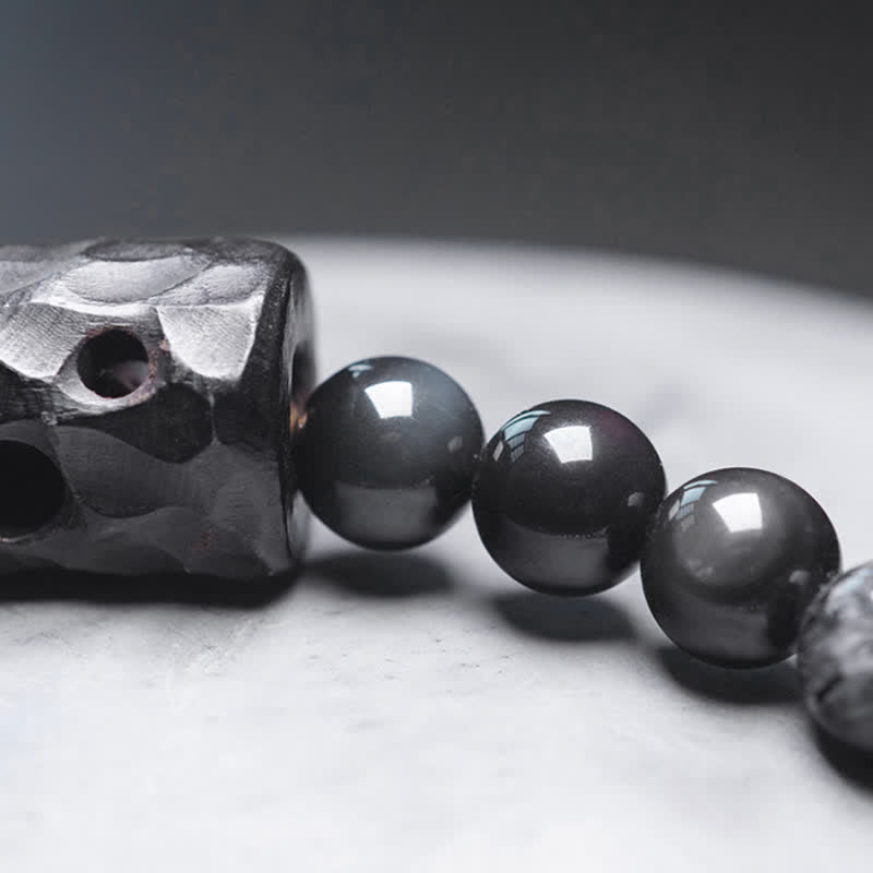 Black Rutilated Quartz Clear Quartz Couple Bracelet 8mm