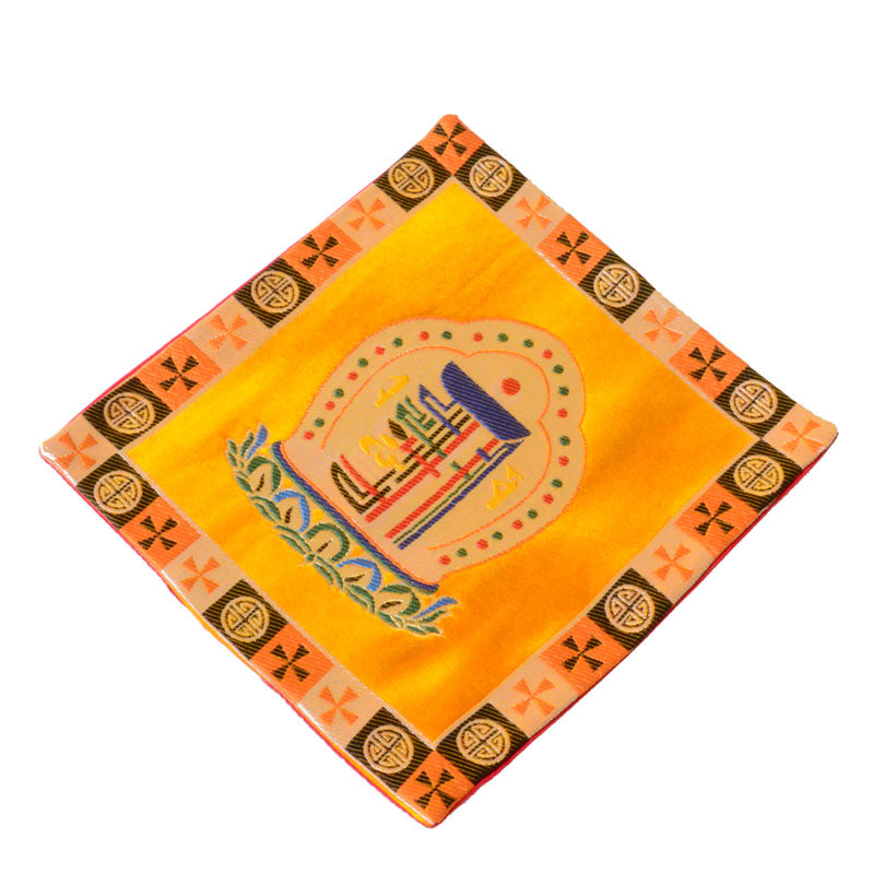 Cotton Prayer Altar Mat 21cm | Man-Bcu Kalachakra Symbol