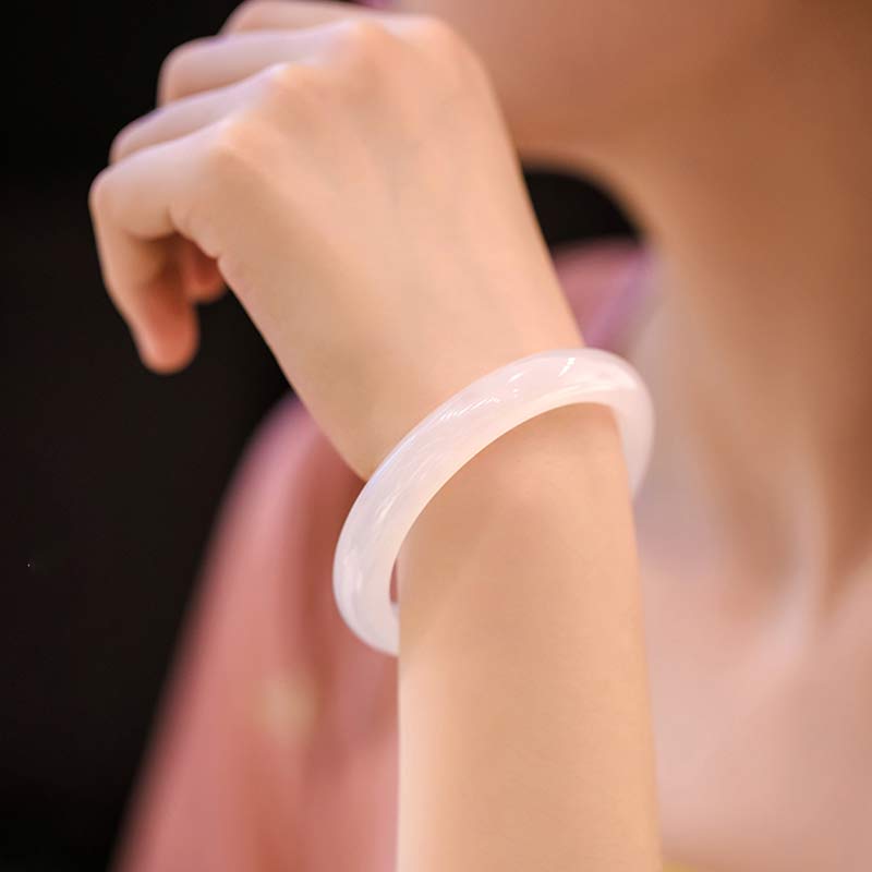 Chalcedony Harmony Bracelet Positive Energy Bangle 54mm
