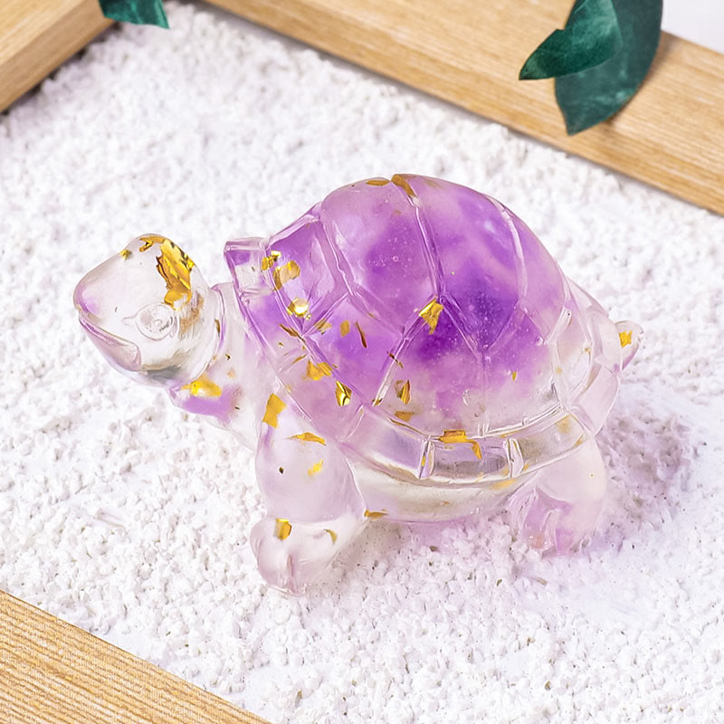 5cm Citrine Stone Mini Turtle Figurine for Prosperity