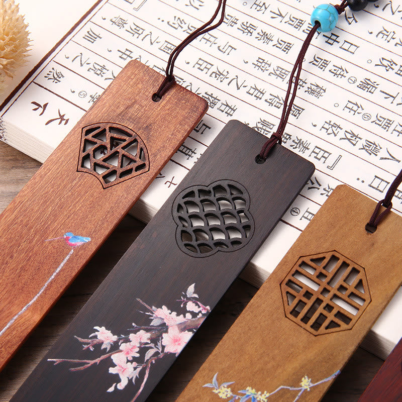 Wooden Four Seasons Bookmarks Set | Zen Decor Gift