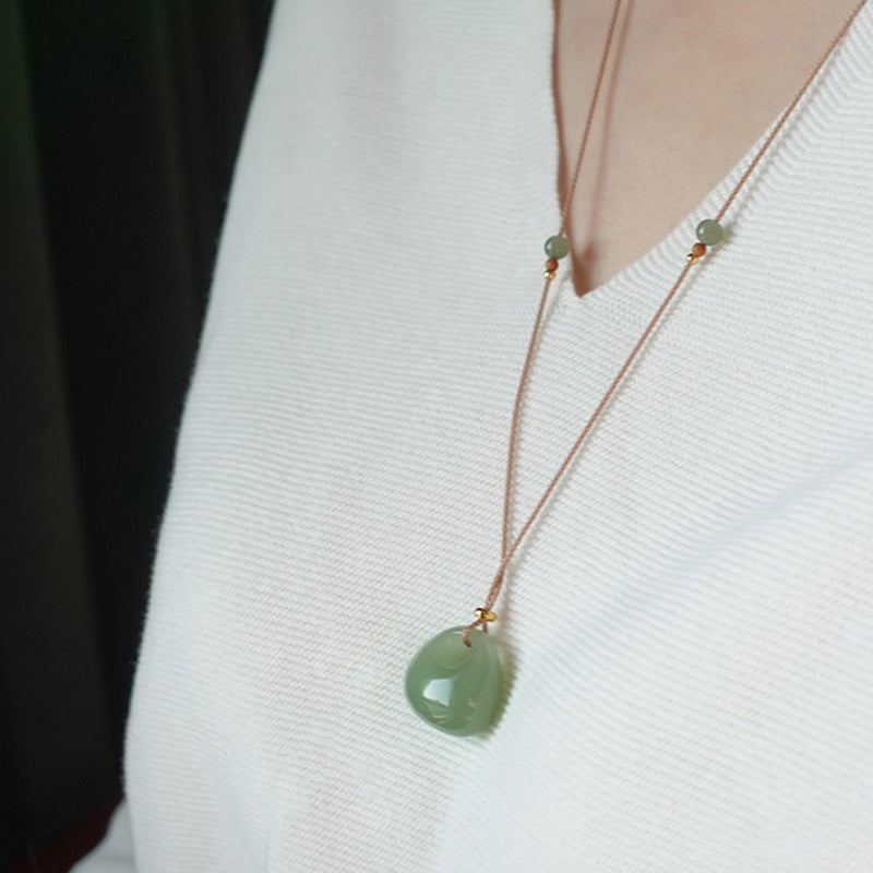 Natural Jade Pendant Necklace | Luck Prosperity Charm