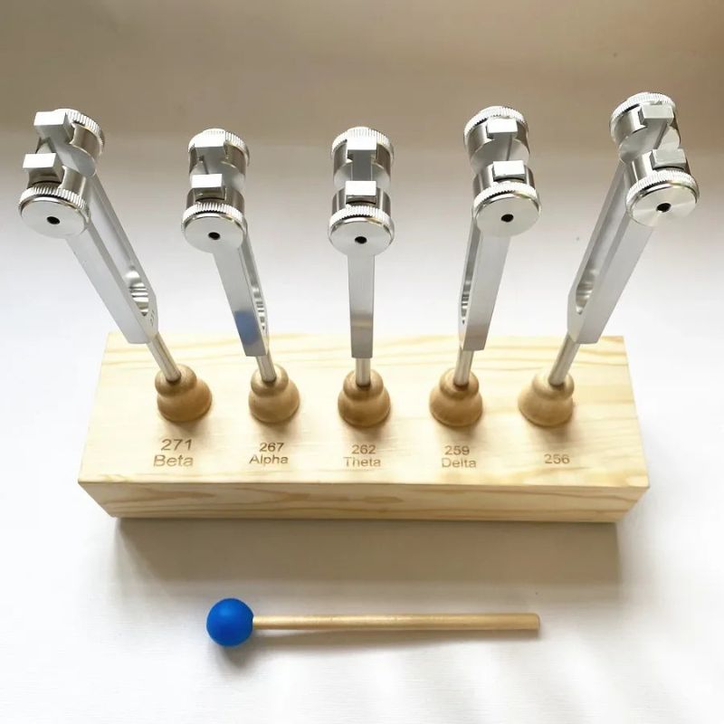 Brain Wave Tuning Fork Set with Stand - 5pc