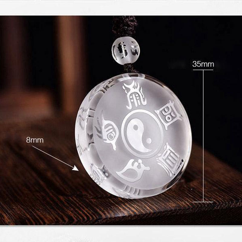 Liuli Yin Yang Balance Necklace with Five Sacred Mountains Symbol