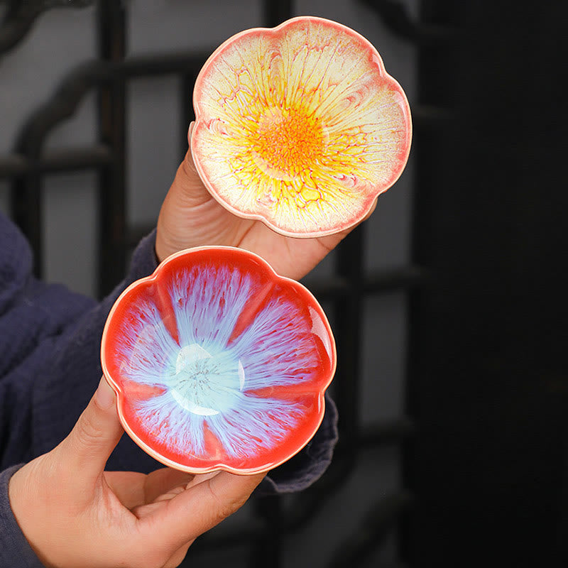 6pcs Plum Blossom Ceramic Jianzhan Tea Cup Set