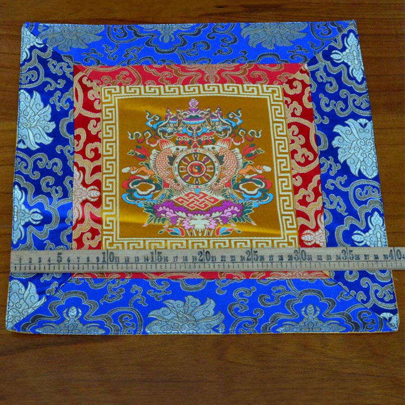Meditation Prayer Altar Mat with Vajra and Auspicious Symbols