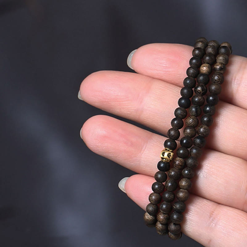 5mm Agarwood Wood Mala Bracelet for Balance and Protection