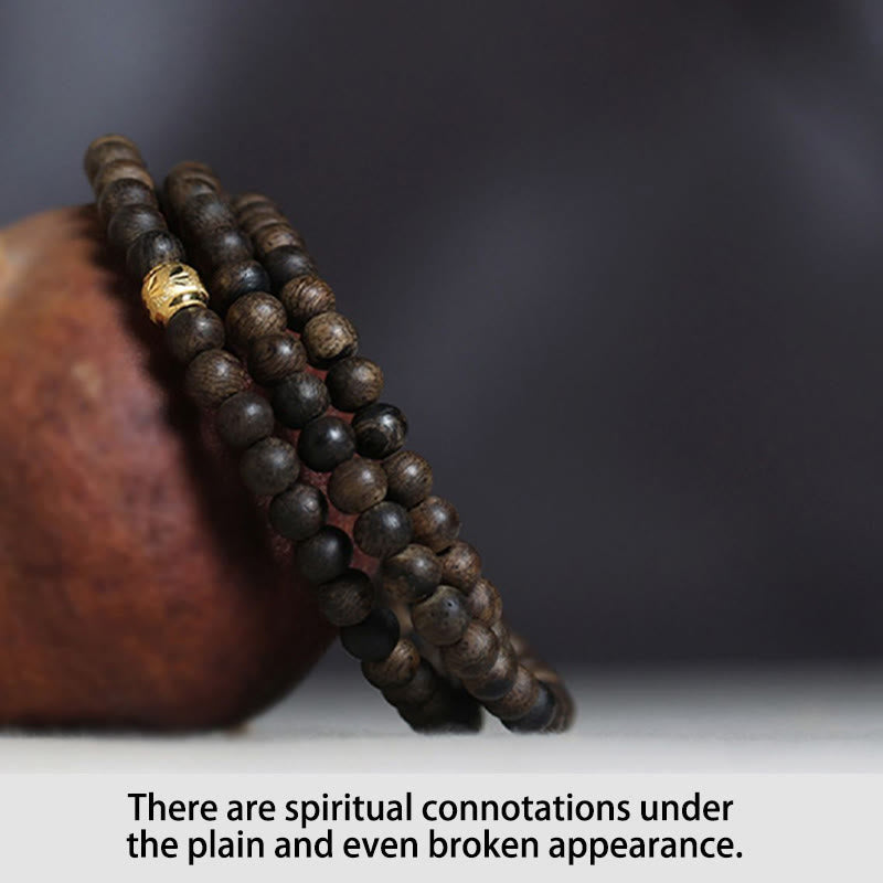 5mm Agarwood Wood Mala Bracelet for Balance and Protection