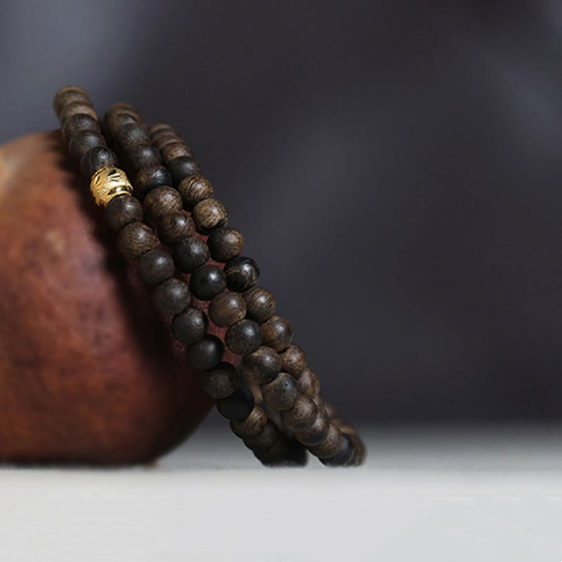 5mm Agarwood Wood Mala Bracelet for Balance and Protection