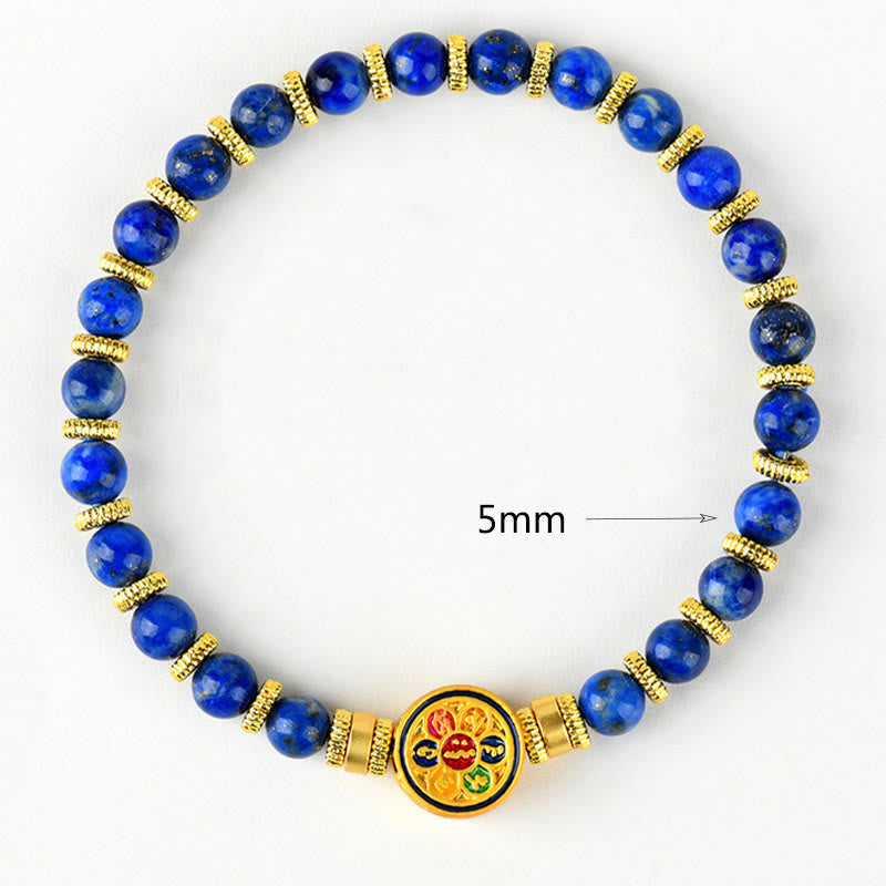 5mm Lazurite Om Mani Padme Hum Balance Bracelet