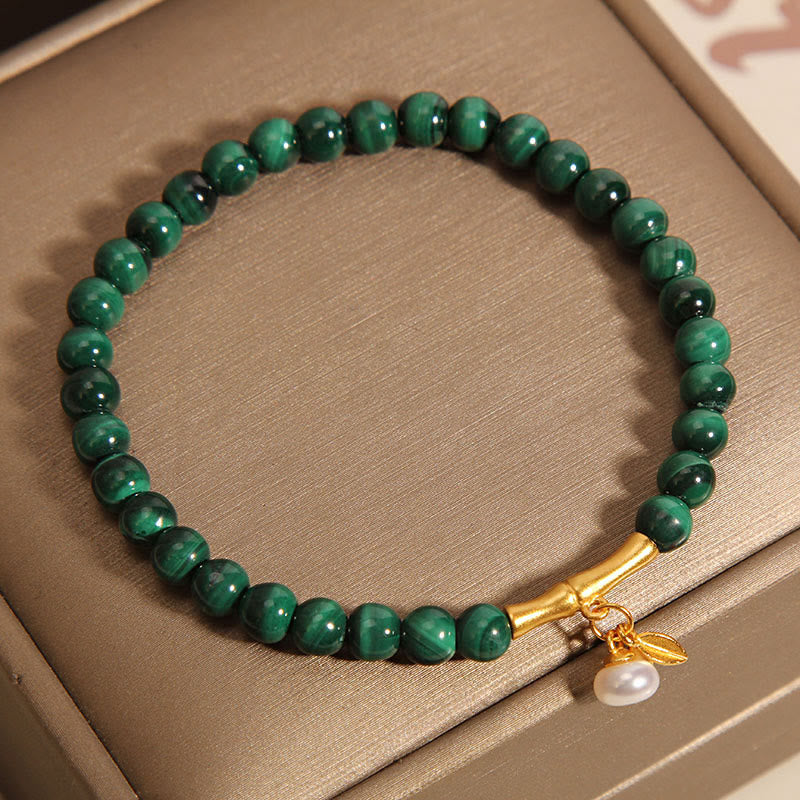 5mm Malachite Lucky Bamboo Anti-Anxiety Bracelet