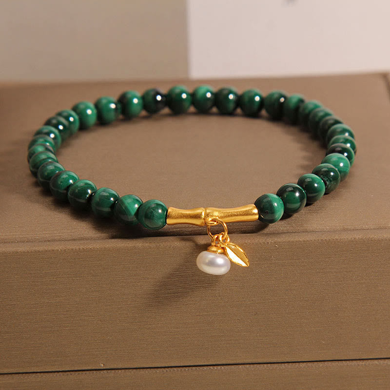 5mm Malachite Lucky Bamboo Anti-Anxiety Bracelet