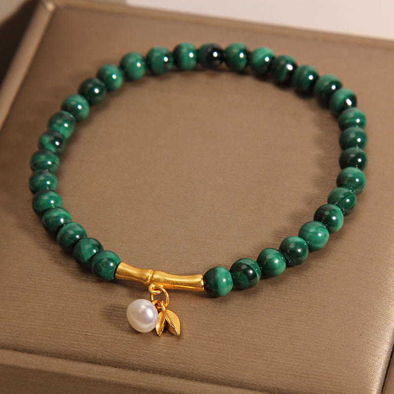 5mm Malachite Lucky Bamboo Anti-Anxiety Bracelet