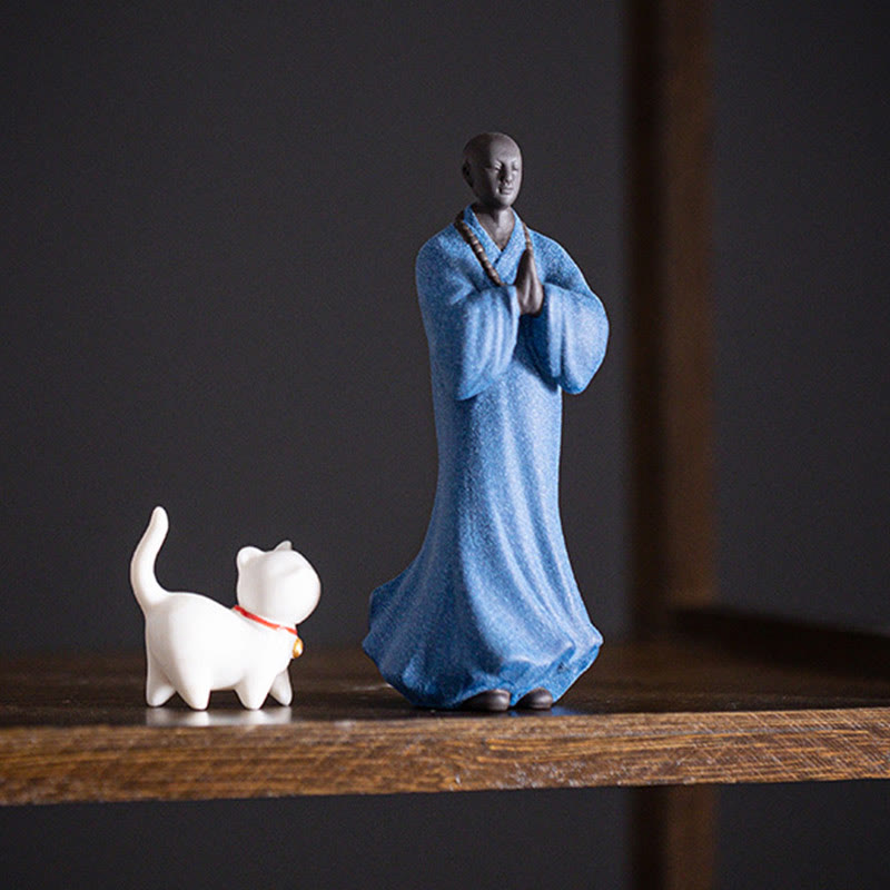 5x5x13cm Ceramic Meditating Buddha Statue for Serenity