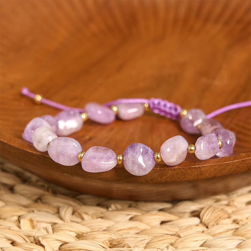6-10mm Amethyst Balance Bracelet with Irregular Shape String