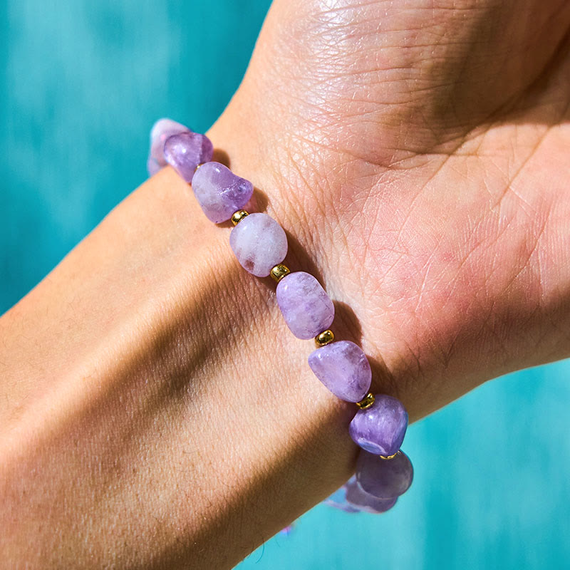 6-10mm Amethyst Balance Bracelet with Irregular Shape String
