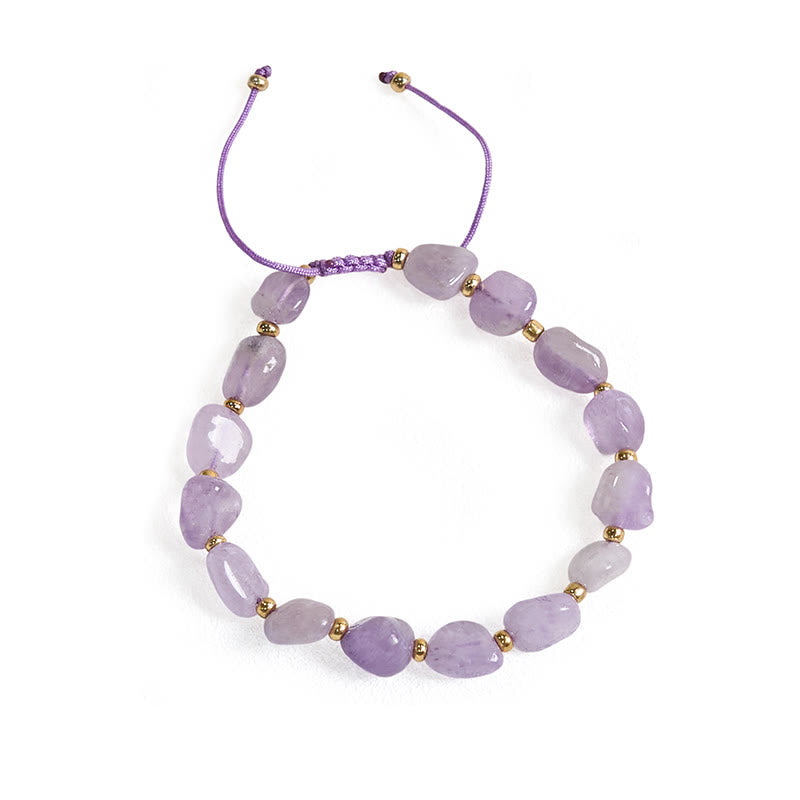 6-10mm Amethyst Balance Bracelet with Irregular Shape String