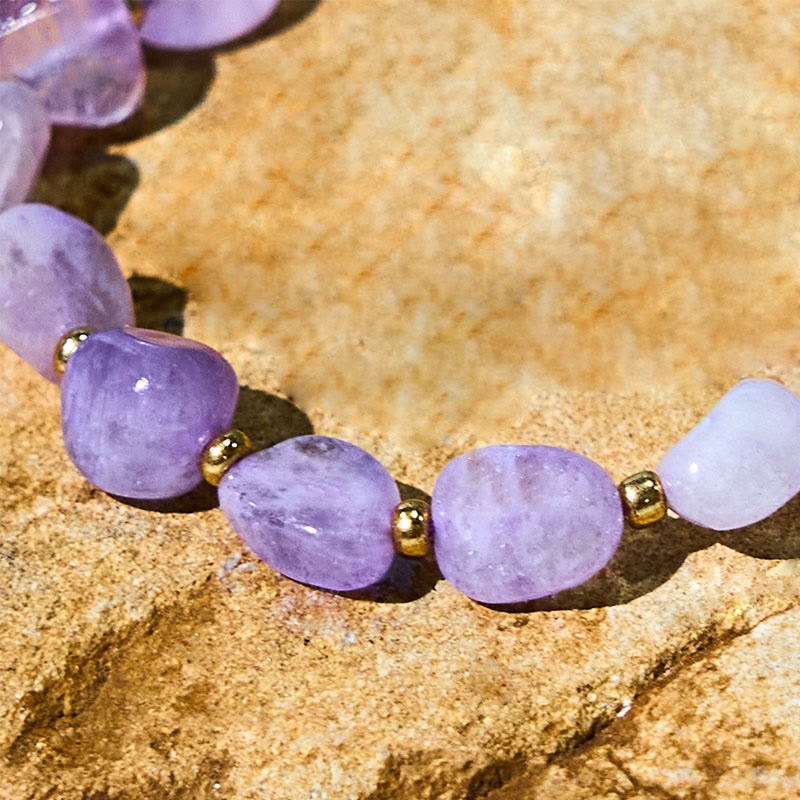 6-10mm Amethyst Balance Bracelet with Irregular Shape String