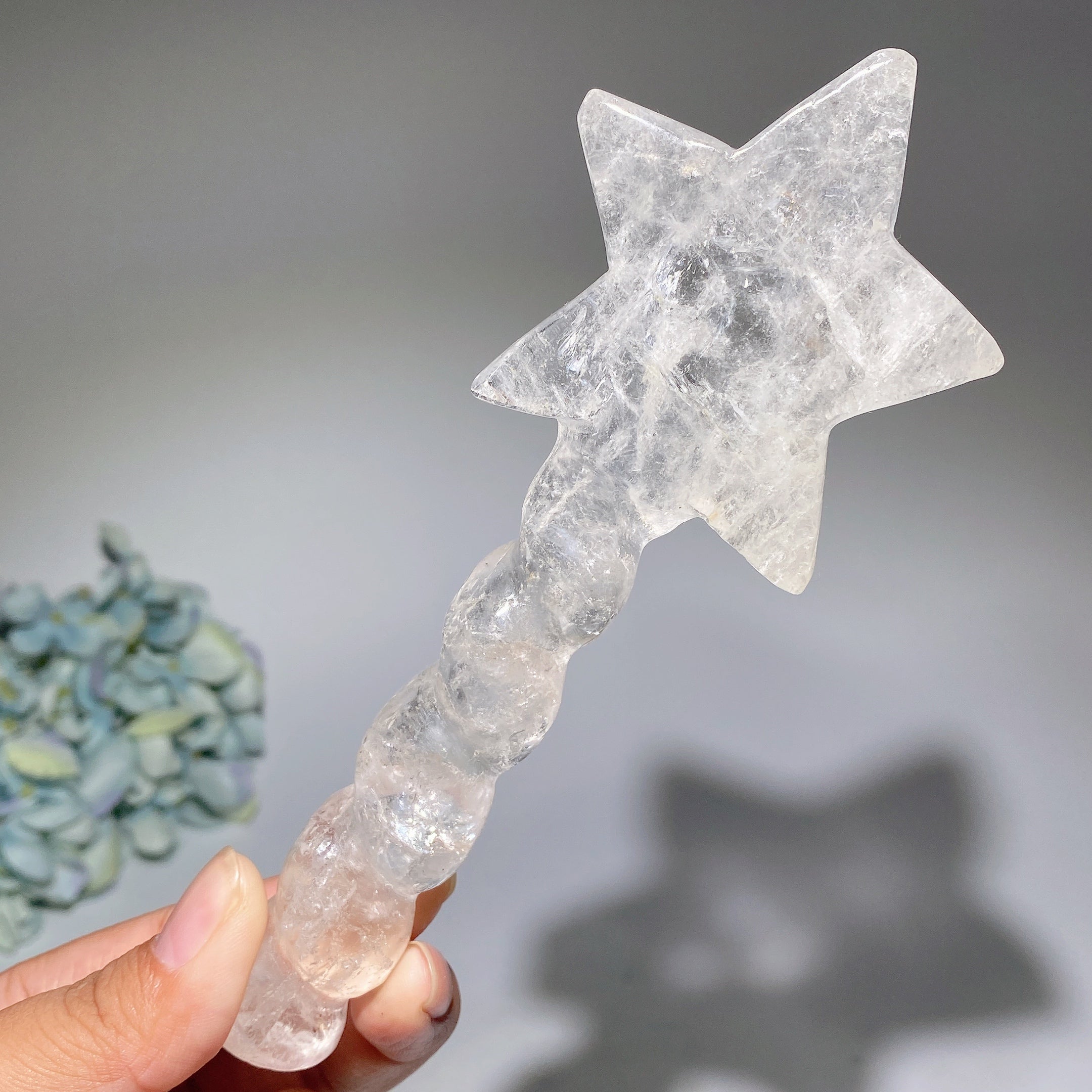 6.2" Clear Quartz Healing Star Wand Crystal