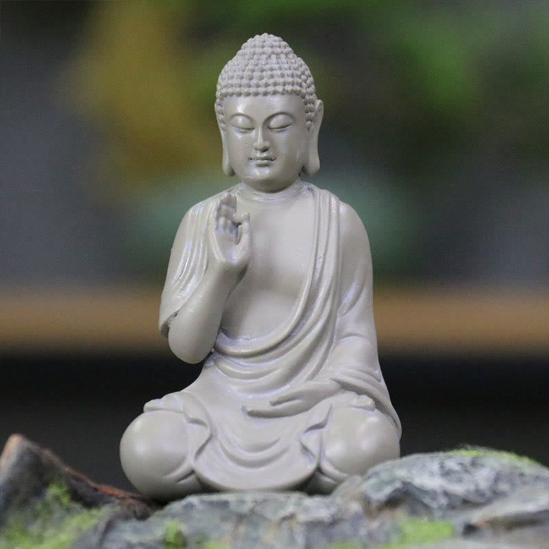 6.2-inch Small Resin Buddha Statue for Meditation and Compassion