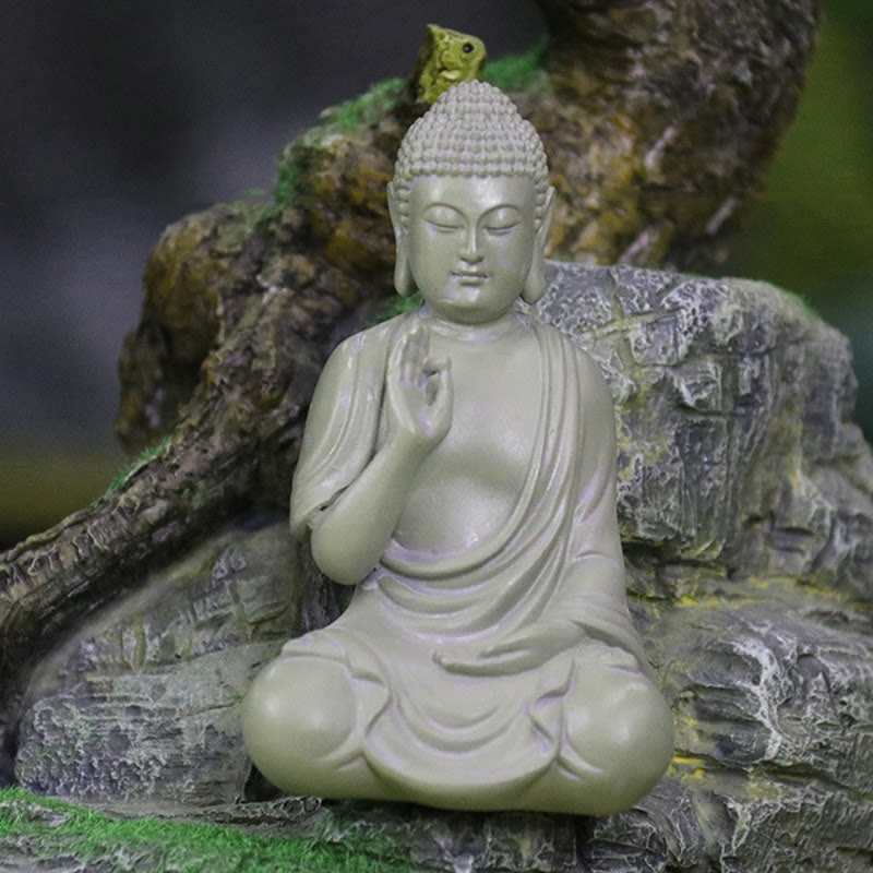 6.2-inch Small Resin Buddha Statue for Meditation and Compassion